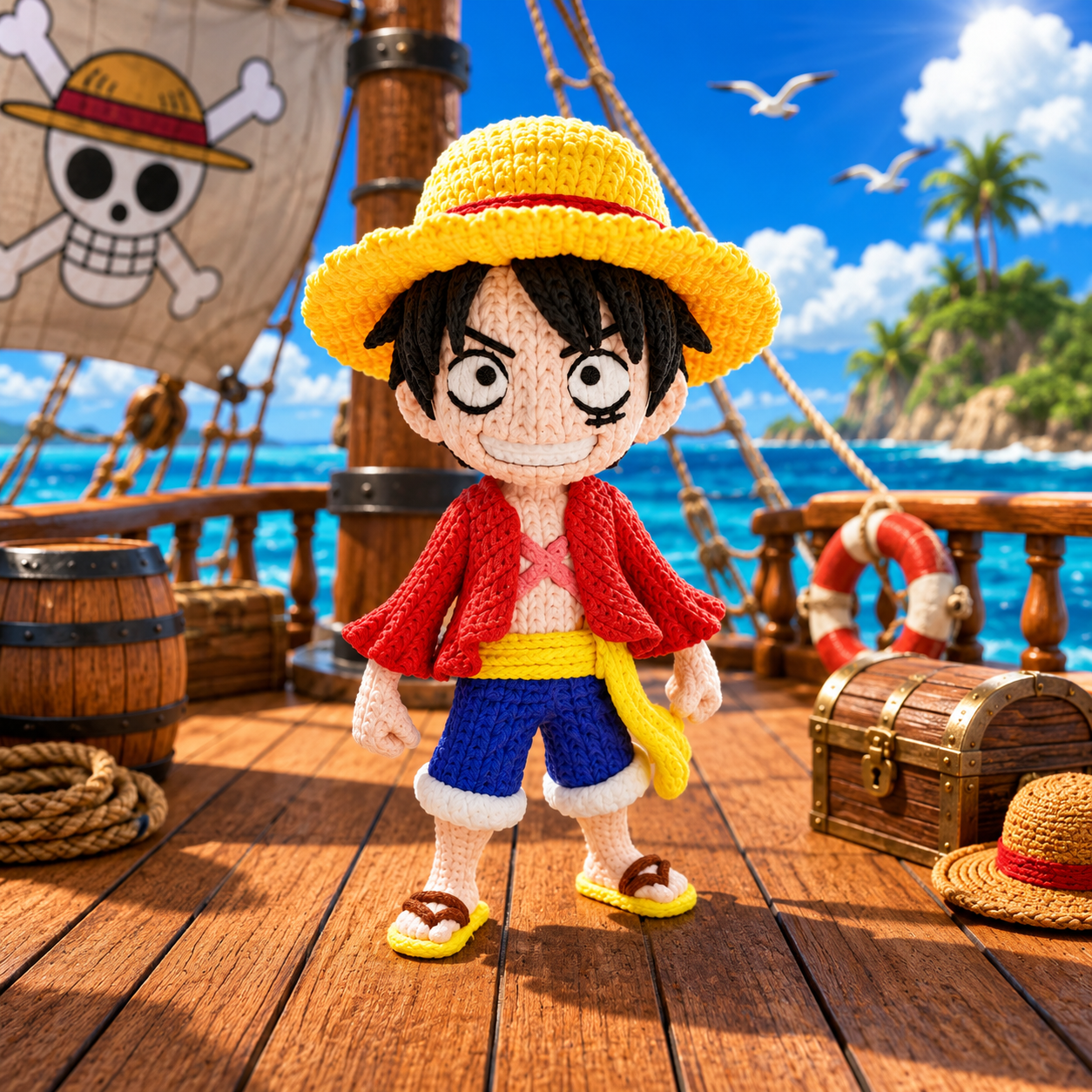 Monkey D. Luffy Chibi (Crochê)